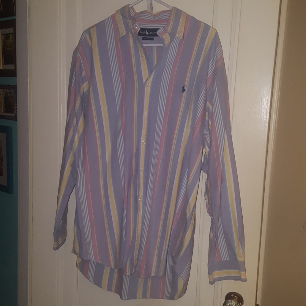 Multi colored button down